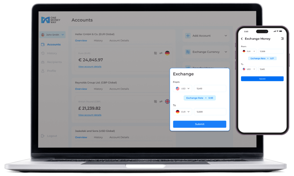 Erhvervskonto For Internationale Betalinger OneMoneyWay
