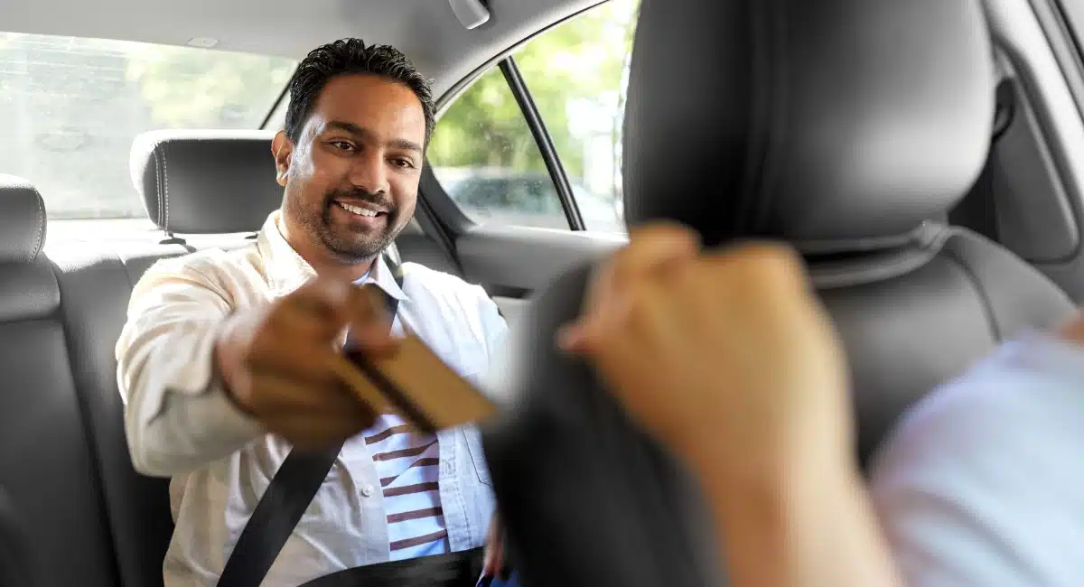 Card machine for taxi