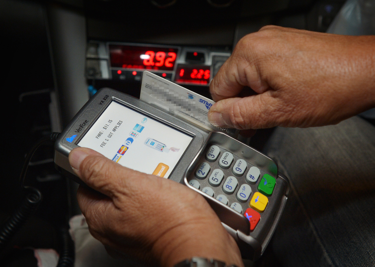 Card machine for taxi