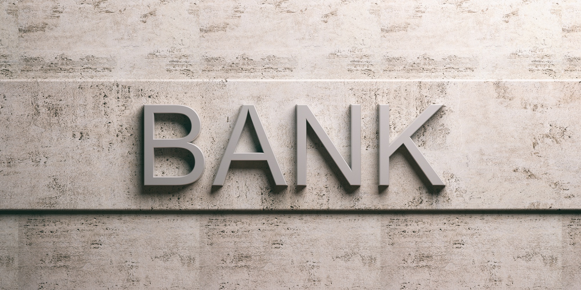 Bank sign on marble background. 3d illustration Bank sign on marble background. 3d illustration